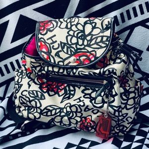 Authentic Coach Poppy Print Backpack